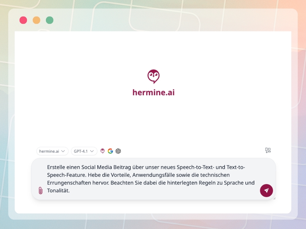 hermine.ai Chat Eingabefenster