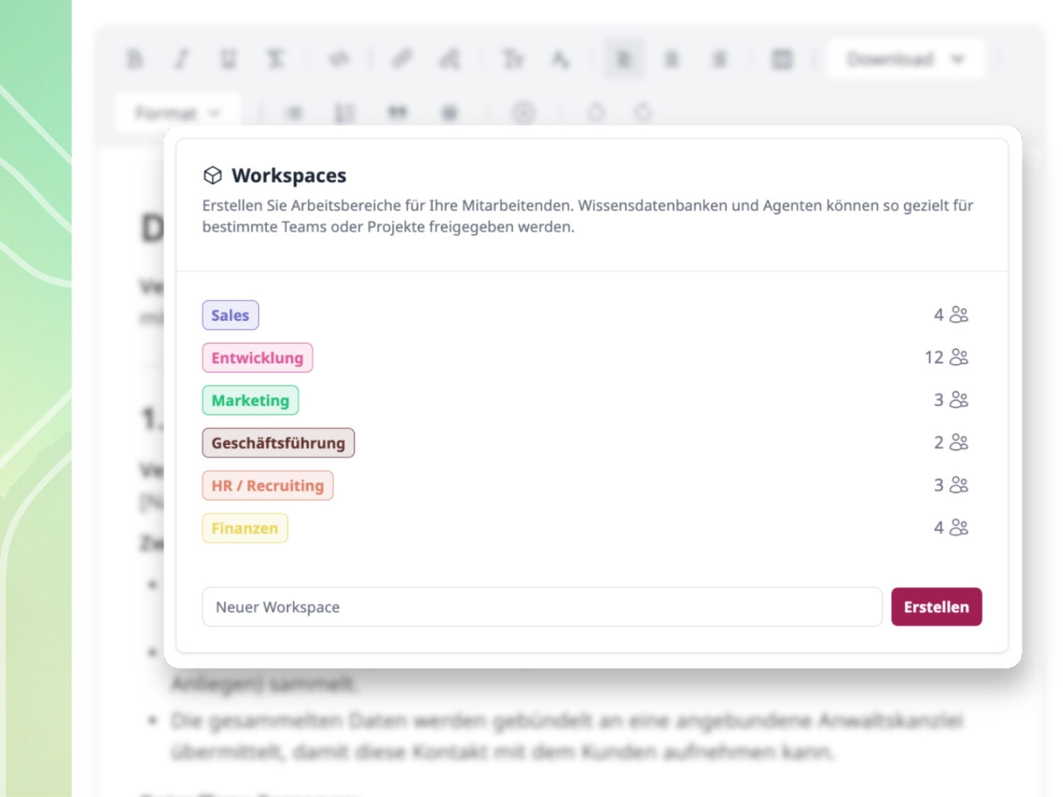 hermine.ai Editor Im Unternehmen Teilen