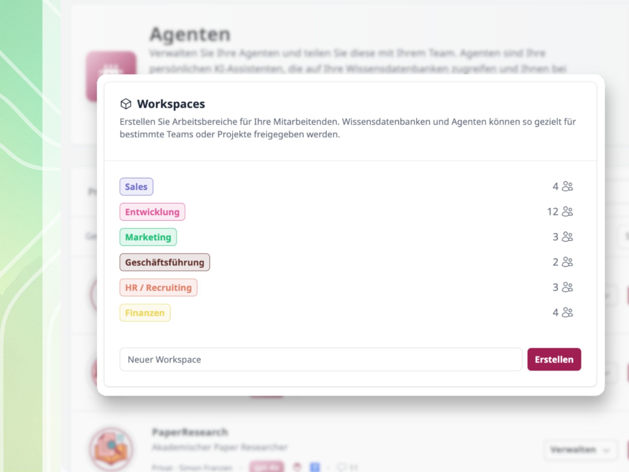 hermine.ai Agent Teilen
