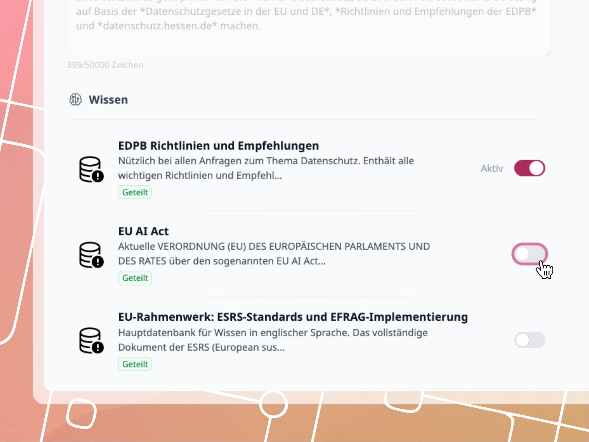 hermine.ai Agenten Wissen verknüpfen